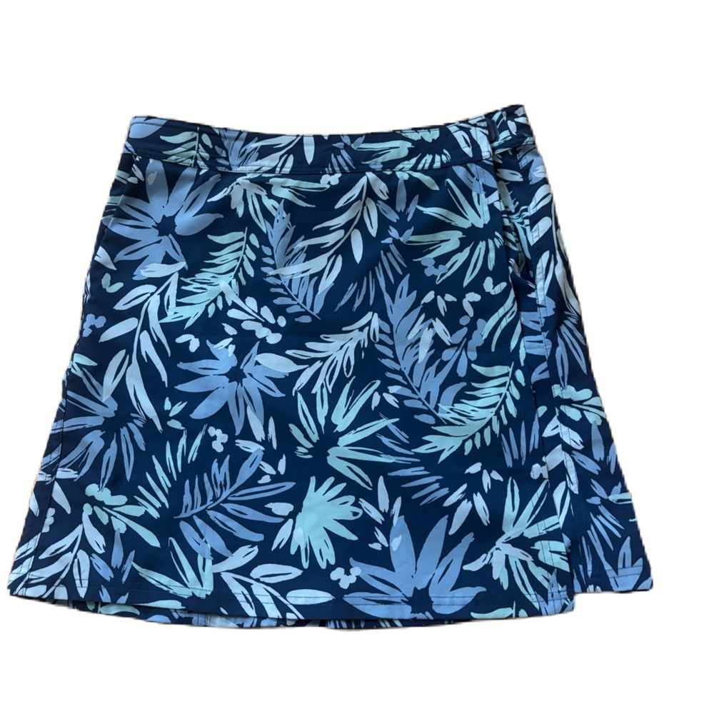 Ripskirt Hawaii Blue Leaf Print Mini Skirt